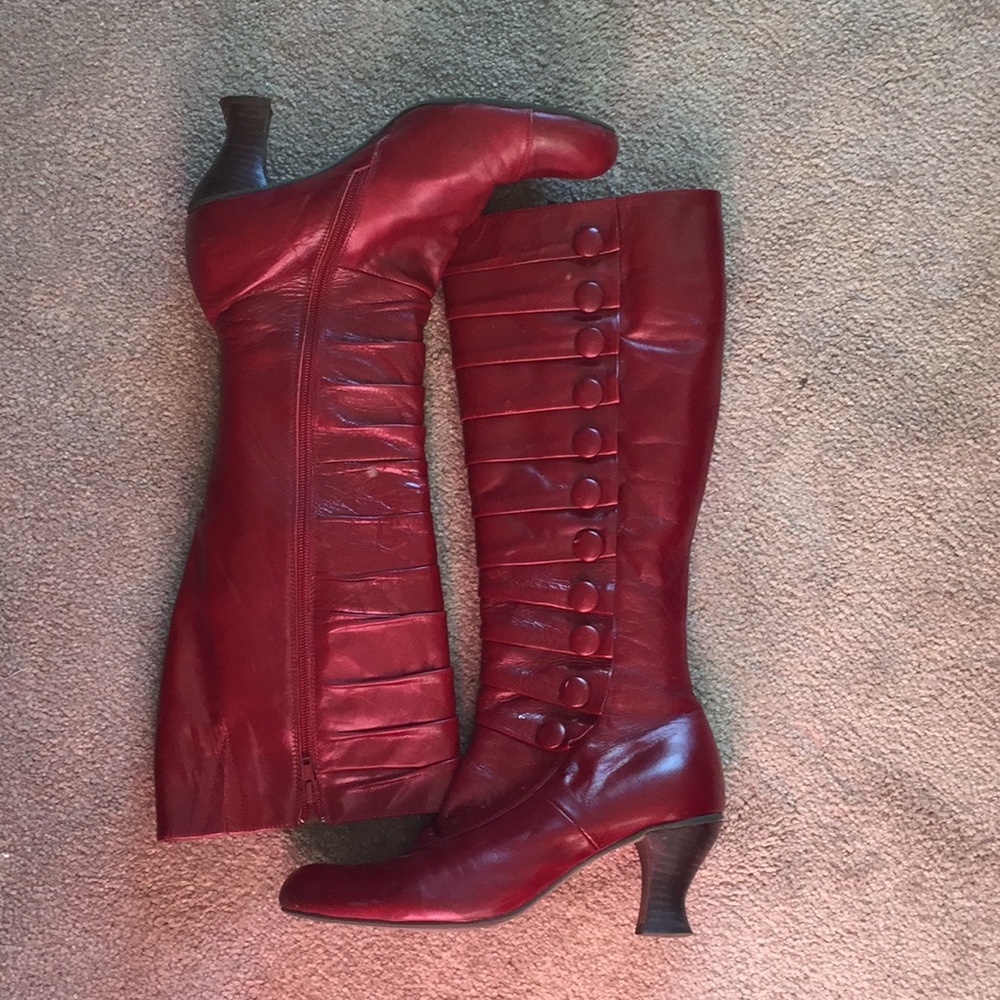 Miz Mooz Astor red leather boots